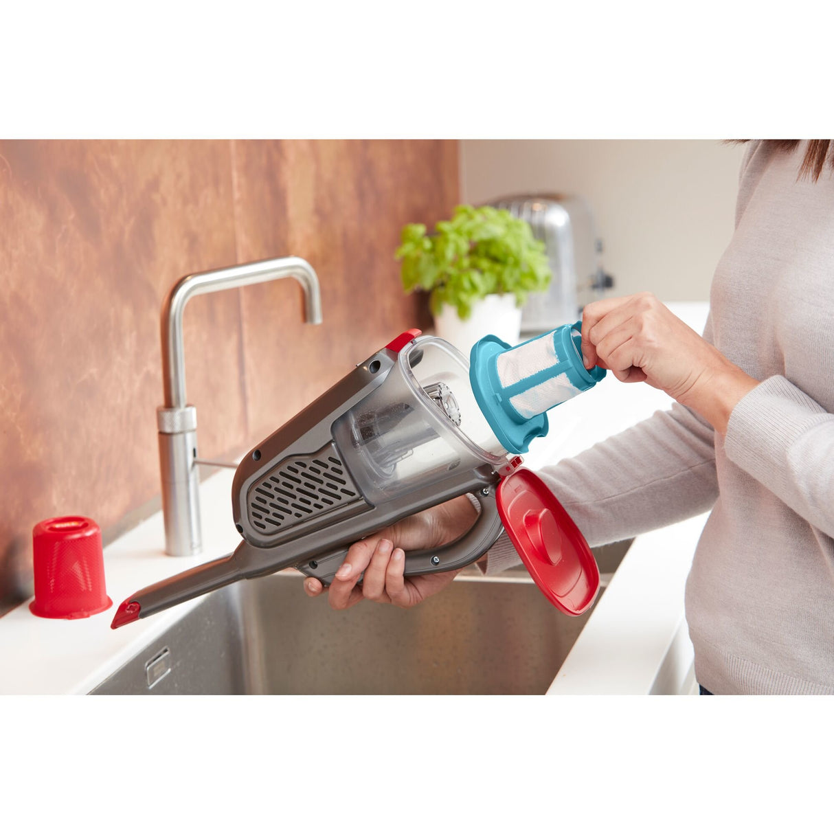 EAN 5035048712641 - Black & Decker BHHV315J-QW aspiradora de mano Negro, Rojo Sin bolsa imagen 21