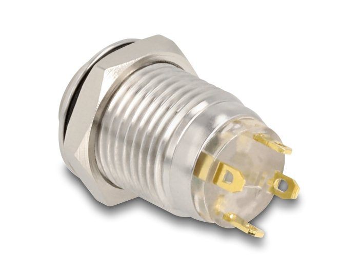 Drucktaster Zum Einbau 12 Mm 4 X Lötanschluss Led Rot Powersymbol