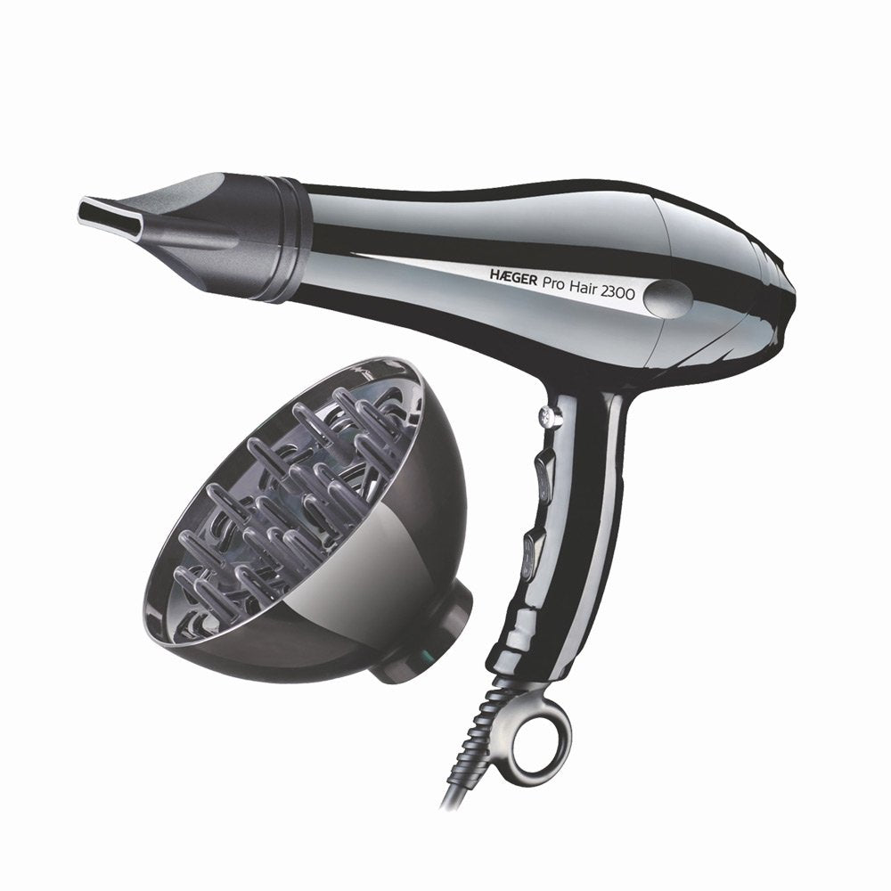 Secador De Pelo Haeger Pro Hair 2300 2300w 2 Velocidades 3 Temperaturas Protección Sobrecalentamiento Concentrador Y Difusor Grandes