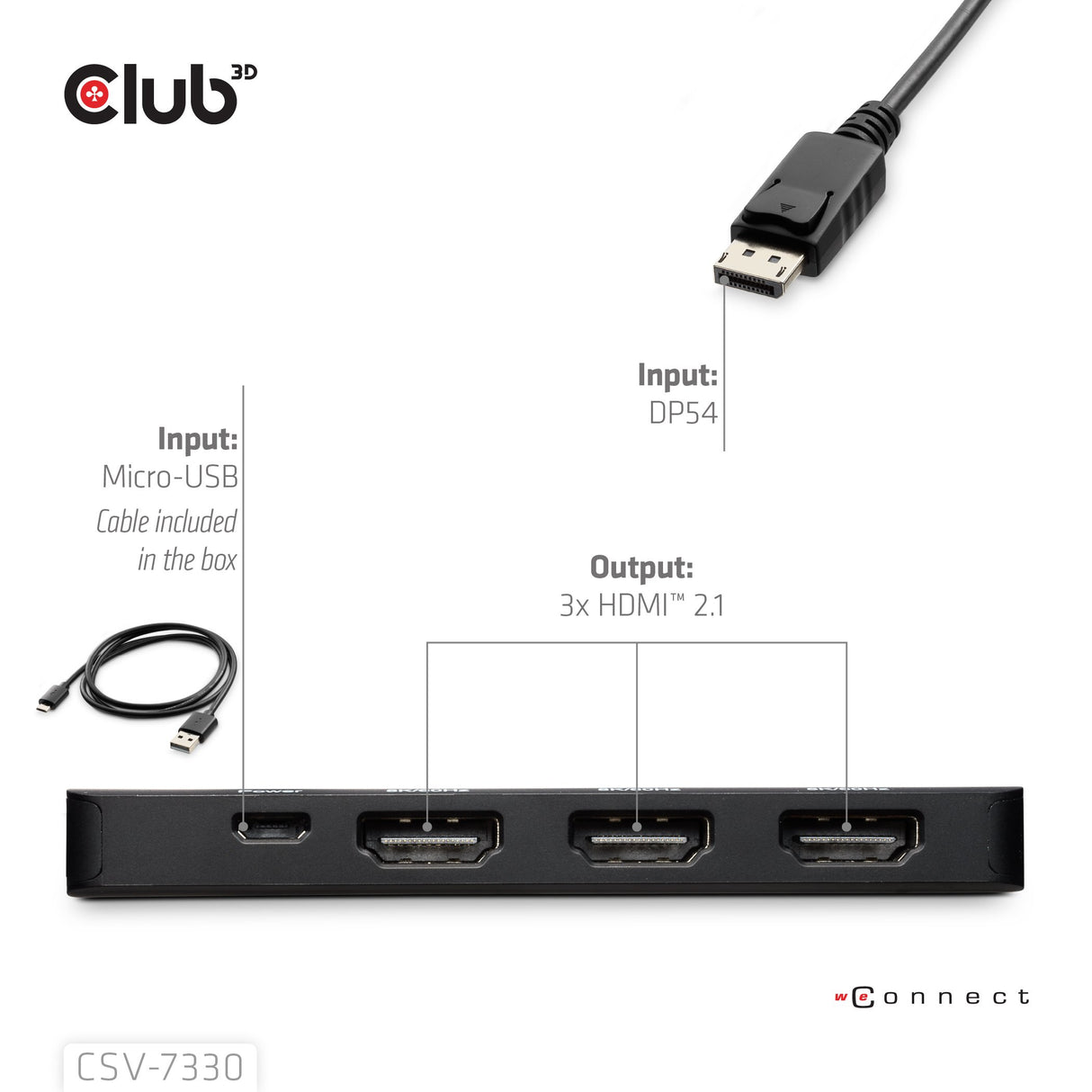 EAN 8719214473471 - CLUB3D CSV-7330 base para portátil y replicador de puertos Negro imagen 4