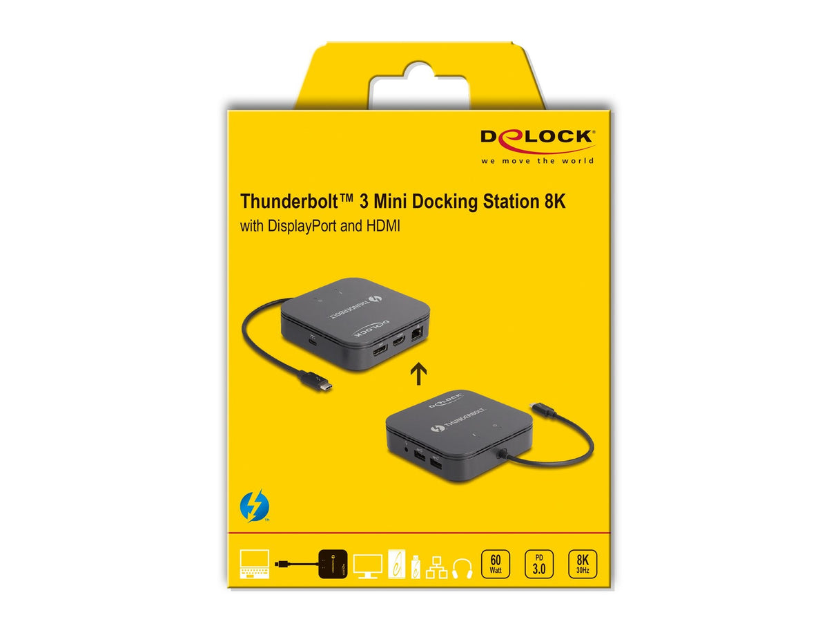 Delock 87789 Dockingstation Thunderbolt 3 8k - Displayport / Hdmi / Usb / Lan / Audio / Pd 3.0