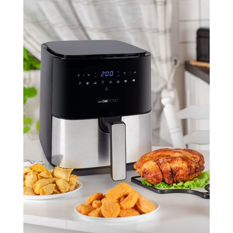 EAN 4006160045895 - Clatronic FR 3782 H Sencillo 5 L Independiente 1450 W Freidora de aire caliente Negro, Acero inoxidable imagen 5