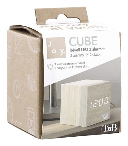 Tnb Joy - Reloj Led 3 Alarmas - Efecto Madera