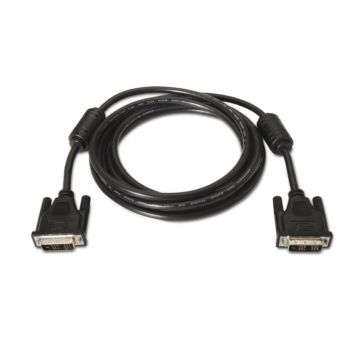 Aisens Cable Dvi Single Link 18+1 Con Ferrita - Dvi-D Macho A Dvi-D Macho - 1.80m - (1920x1200) - Negro
