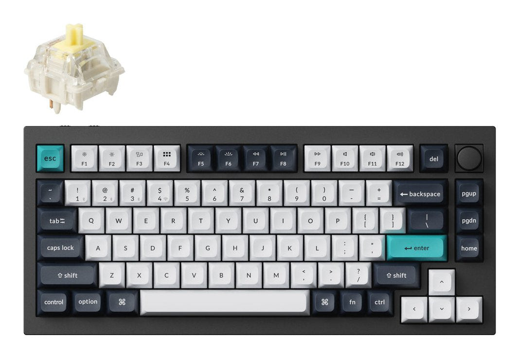 Keychron Q1 Max, Teclado Para Juegos Negro/Multicolor, Diseño De, Gateron Jupiter Banana, Intercambio En Caliente, Marco De Aluminio, Rgb Q1m-M4-De