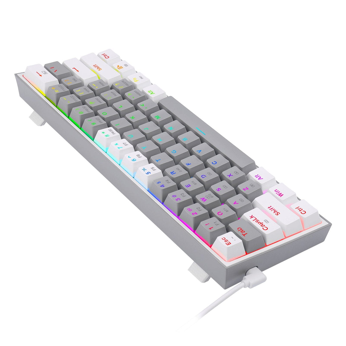 Redragon Fizz Pro Teclado Español Mecanico Gaming Rgb Gris/Blanco