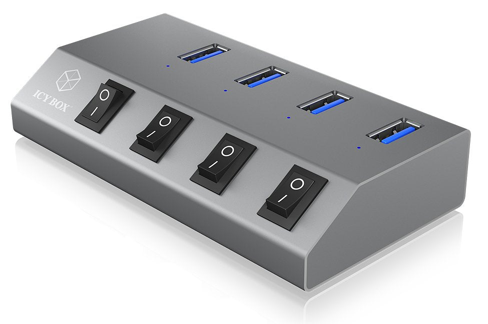 Icy Box Usb3.0 Hub 4 Puertos Icy Box Ib-Hub1405, Hub + Cargador