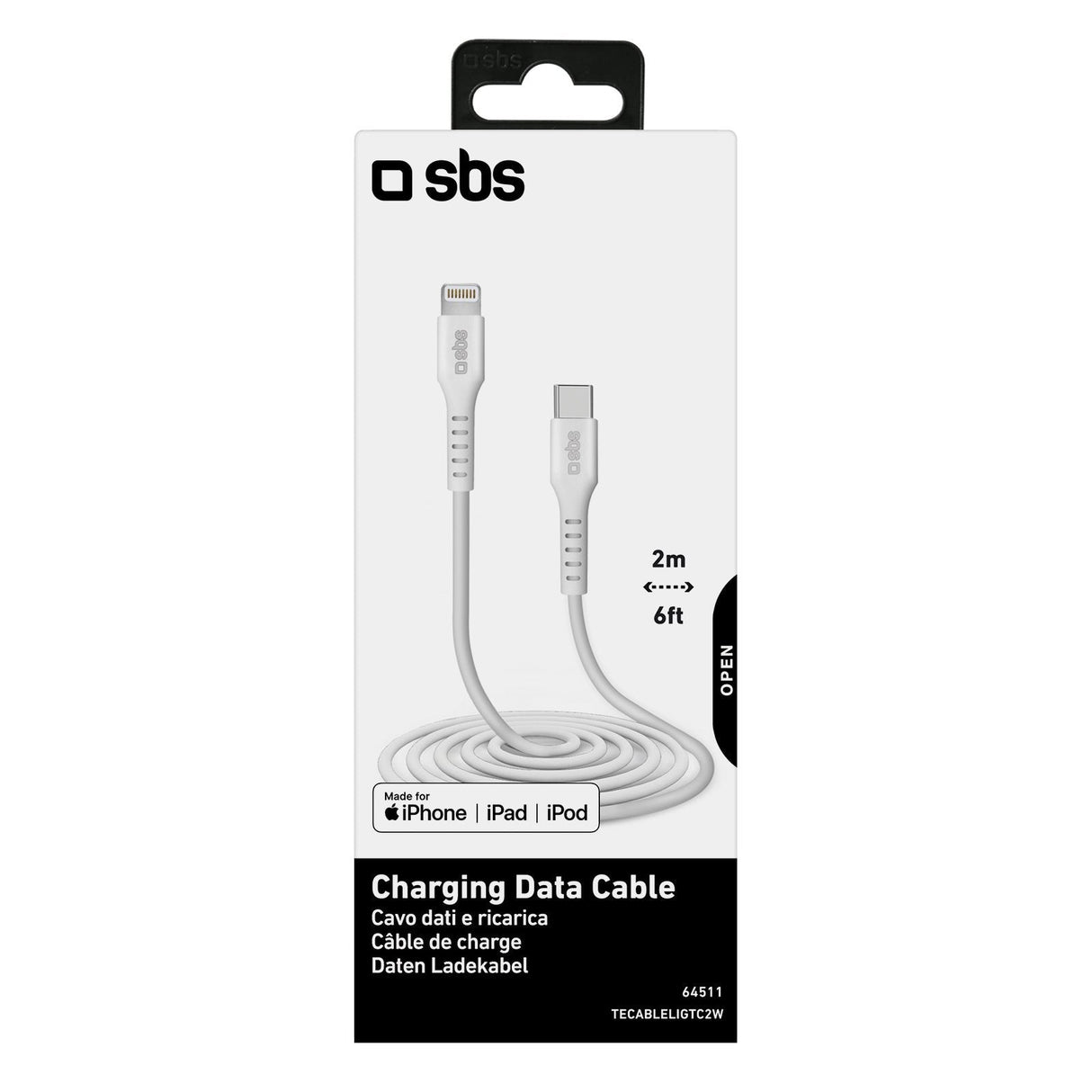 Sbs Tecableligtc2w Cable De Conector Lightning 2 M Blanco