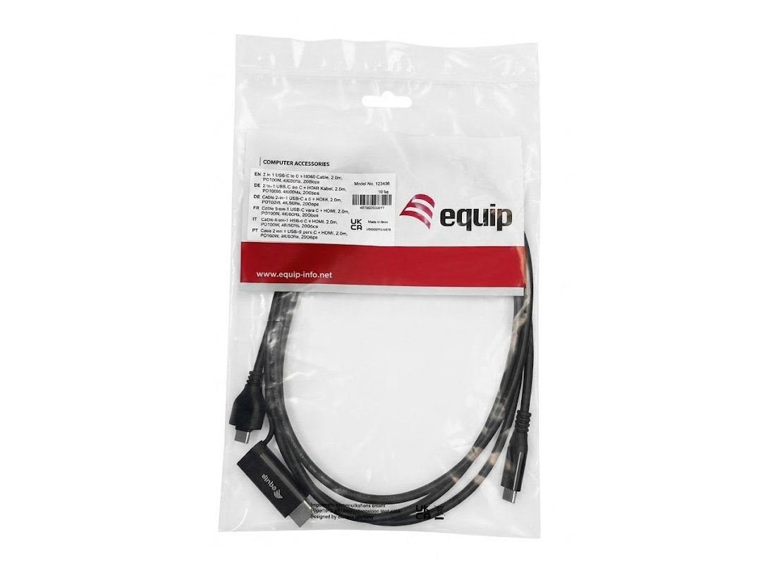 Equip Adaptador Usb-C->Usb-C+Hdmi Pd100w 4k 60hz 1.00m Alu.