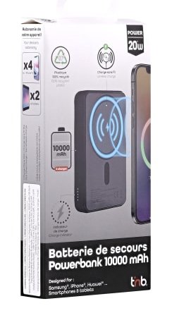 EAN 3303170117514 - T'nB PBUMAG10 batería externa 10000 mAh Cargador inalámbrico Gris imagen 8