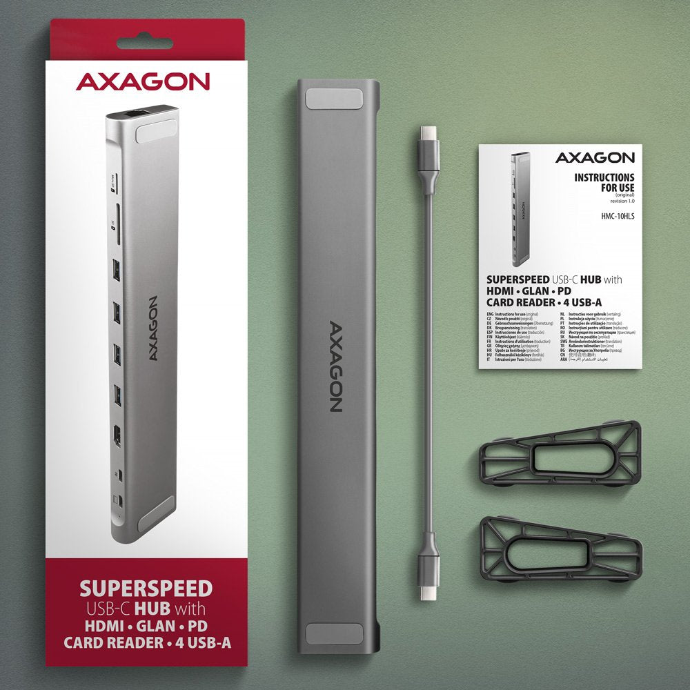 EAN 8595247907530 - Axagon HMC-10HLS base para portátil y replicador de puertos Alámbrico USB 3.2 Gen 1 (3.1 Gen 1) Type-C Ne imagen 10