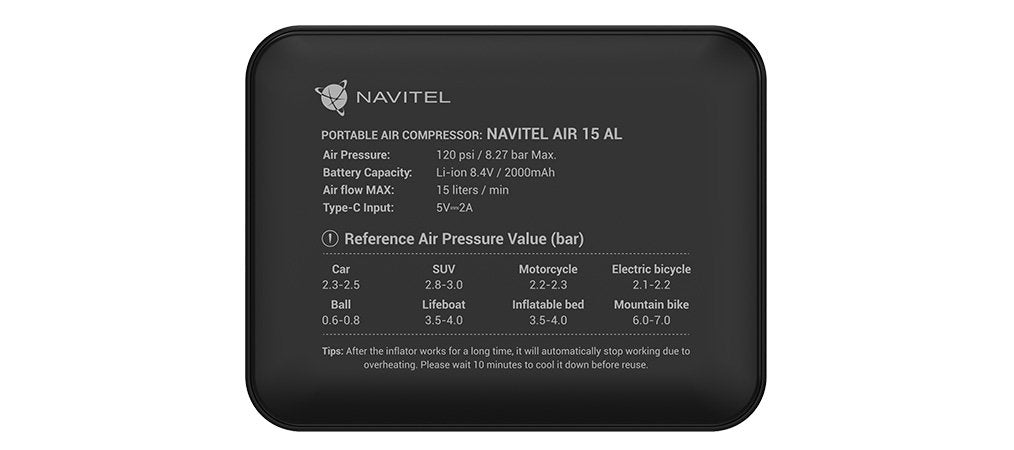 Navitel Air 15 Al Compresor De Aire 50 W 15 L/Min Batería