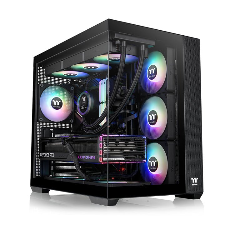 Caja Pc Thermaltake View 380 Tg Argb Negra, Vidrio Templado X 2 Ca-1z2-00m1wn-00