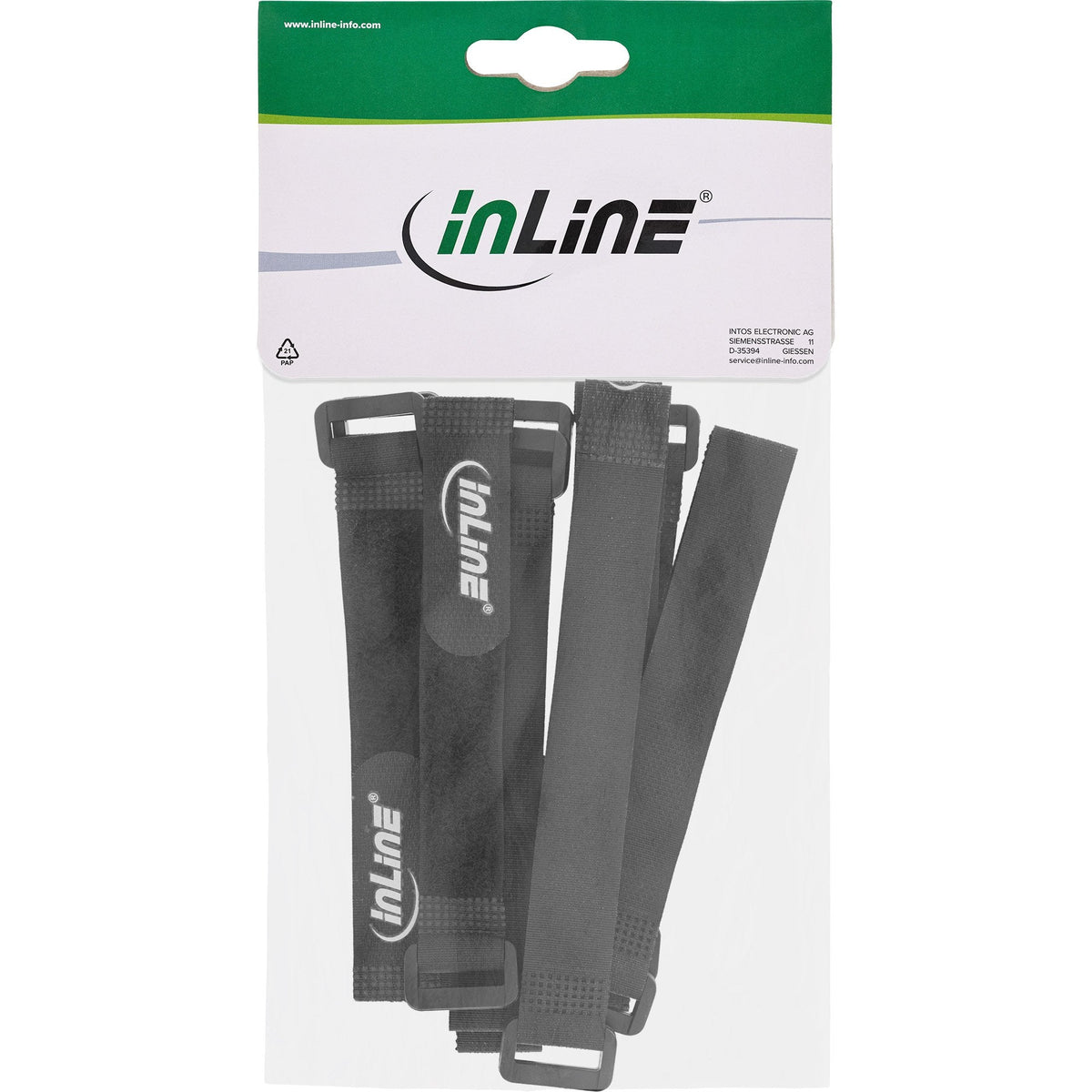 Inline Cable Strips Gancho Y Bucle 20x100mm 10 Uds. Negro
