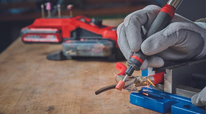 Amoladora Einhell Te-Mt 18/34 Li-Solo Recta Rojo/Negro Sin Batería Ni Cargador.