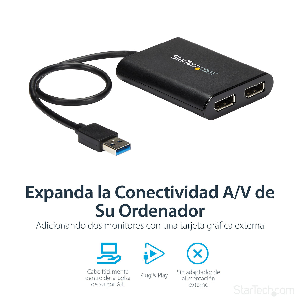 EAN 0065030878487 - StarTech.com USB32DP24K60 Adaptador gráfico USB 4096 x 2160 Pixeles Negro imagen 9