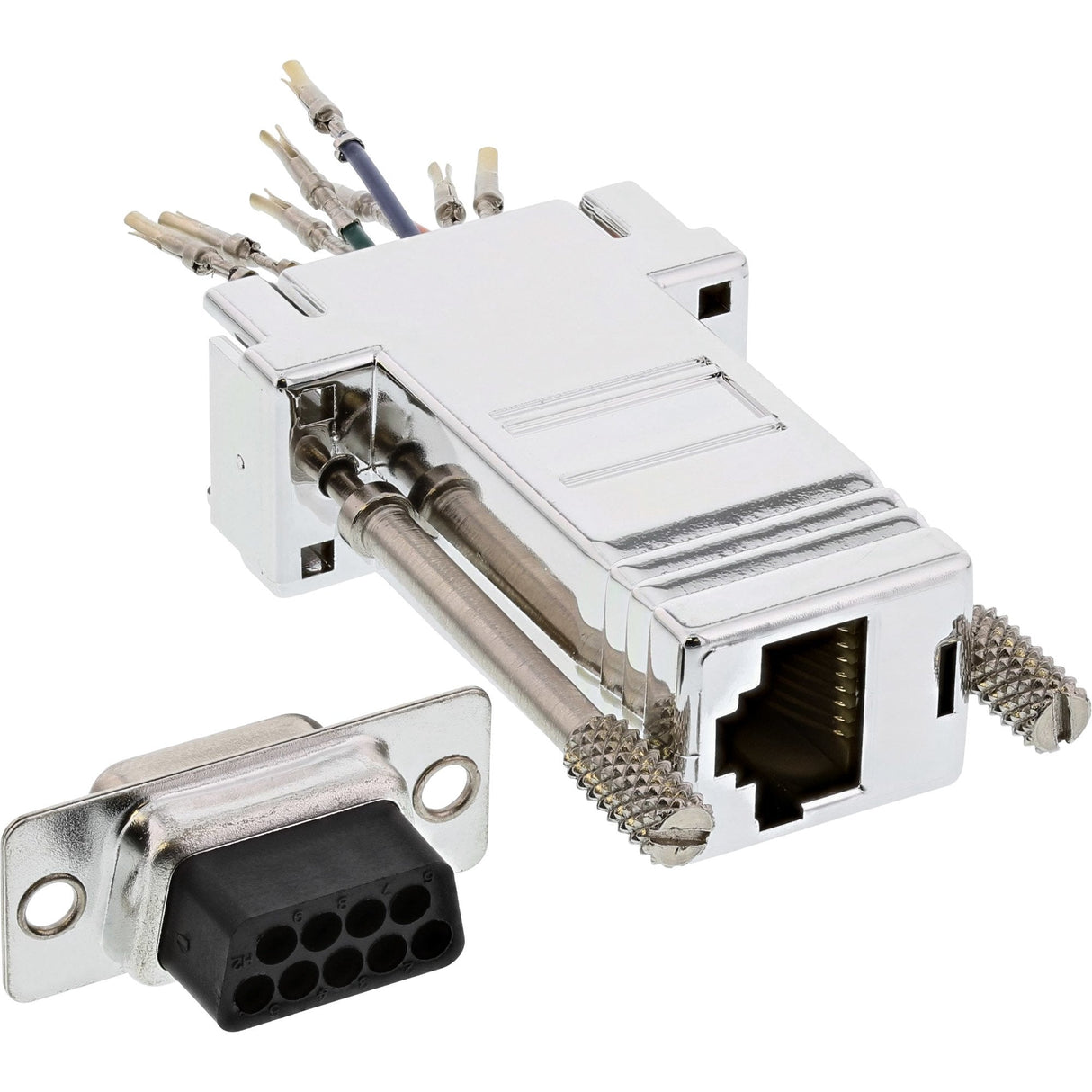 Adaptador Inline Db9 Hembra A Rj45 8p8c Hembra Carcasa Metal