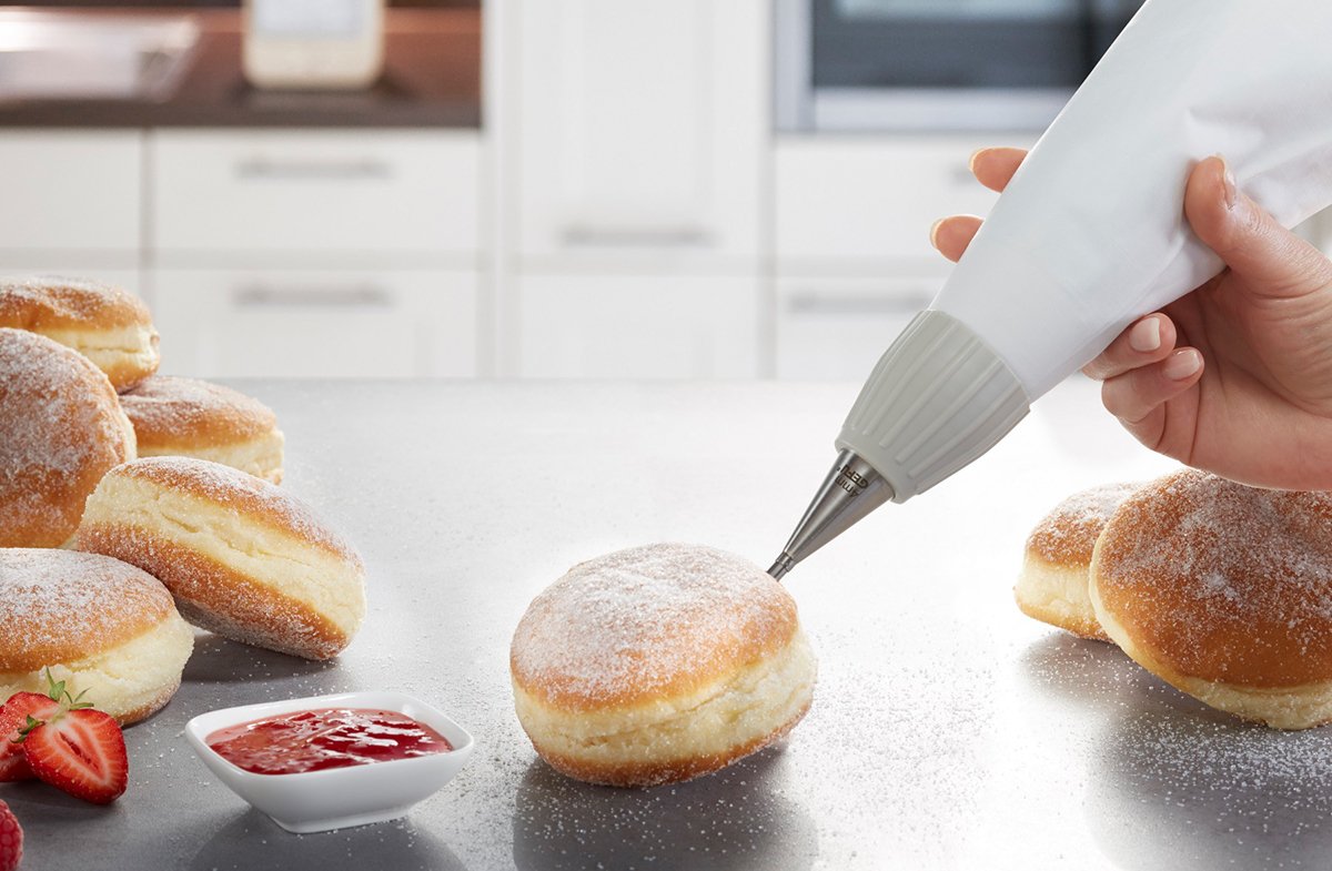 Gefu 14330 Manga Pastelera Algodón, Plástico, Acero Inoxidable