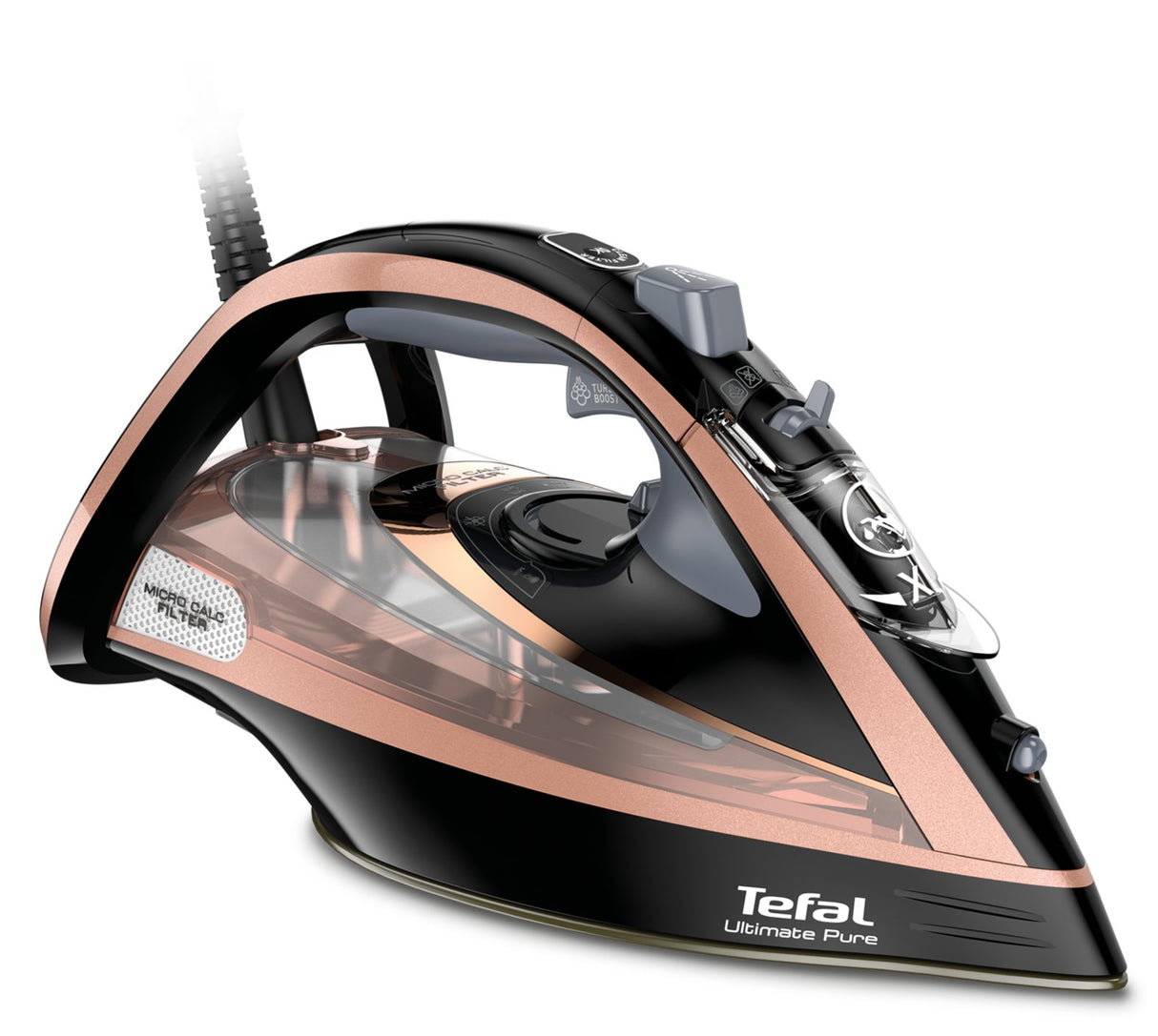 EAN 3121040069271 - Tefal Ultimate Pure FV9845 Plancha vapor-seco Suela Durilium Autoclean 3100 W Negro, Cobre imagen 1