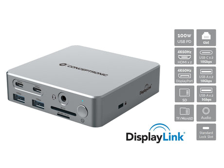 EAN 4015867236611 - Conceptronic DONN25G base para portátil y replicador de puertos Alámbrico USB 3.2 Gen 2 (3.1 Gen 2) Type- imagen 1