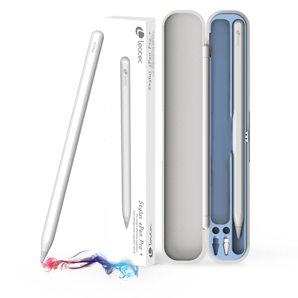 Lápiz Electrónico Leotec Lestp03w Stylus Epen Pro+ Para Ipad Y Ipad Pro Blanco