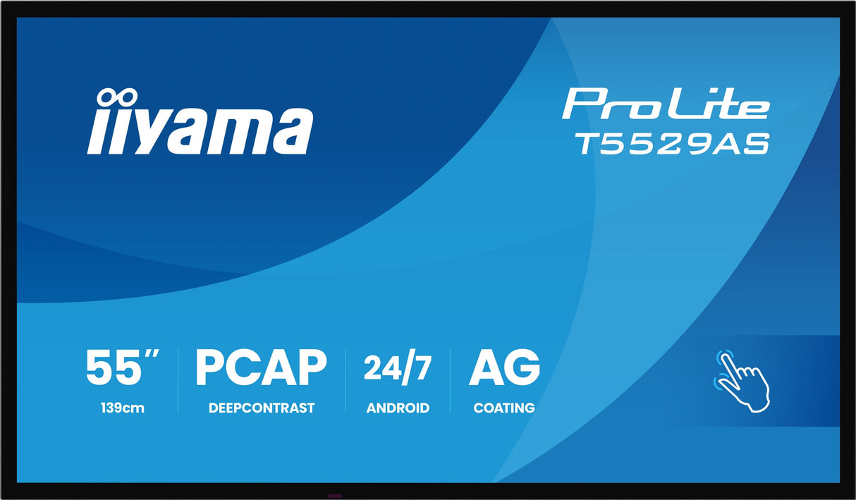 EAN 4948570125586 - iiyama T5529AS-B1AG pantalla de señalización Panel plano interactivo 138,7 cm (54.6") LED Wifi 500 cd / m imagen 2