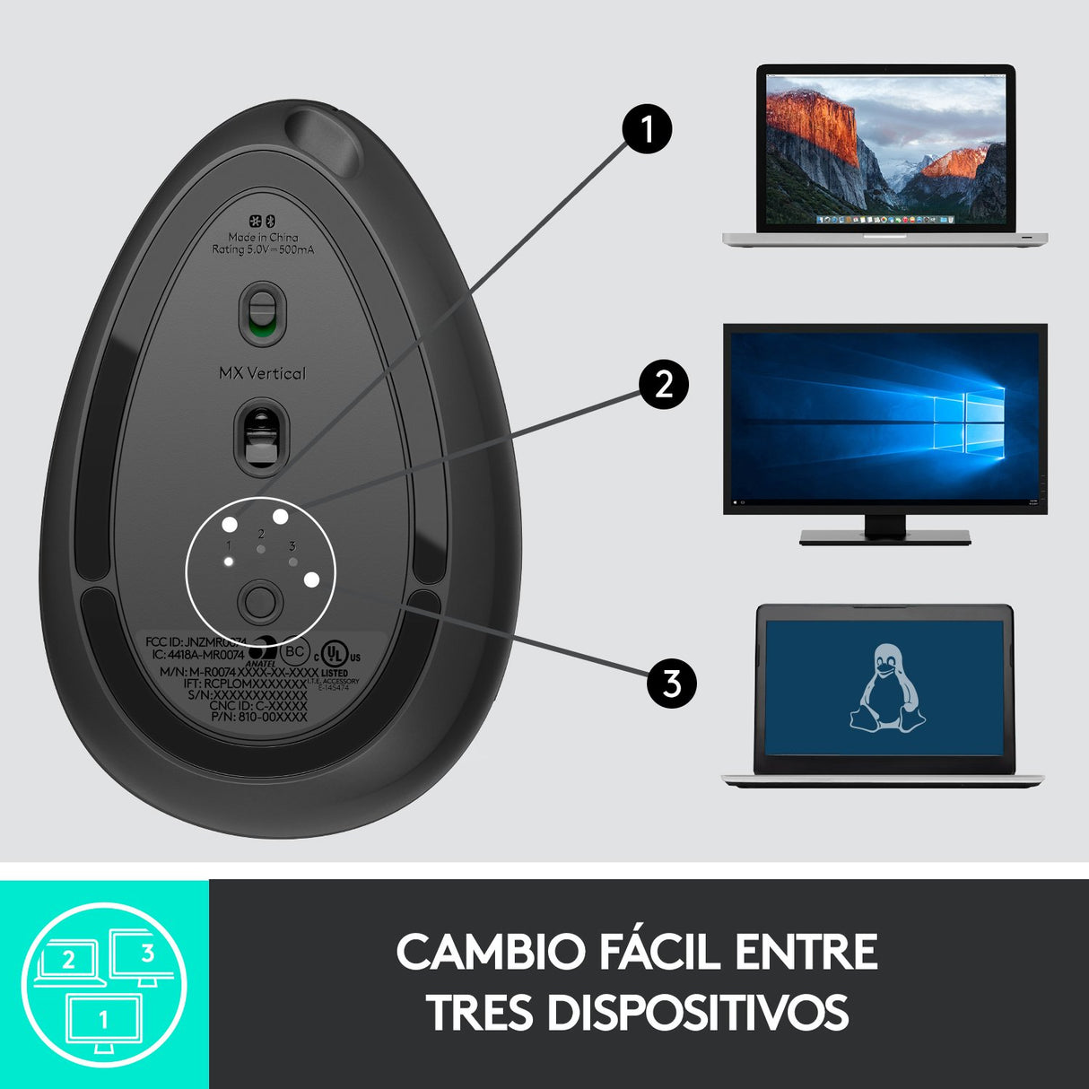 EAN 5099206081901 - Logitech 910-005448 ratón Oficina mano derecha RF Wireless + Bluetooth Óptico 4000 DPI imagen 13