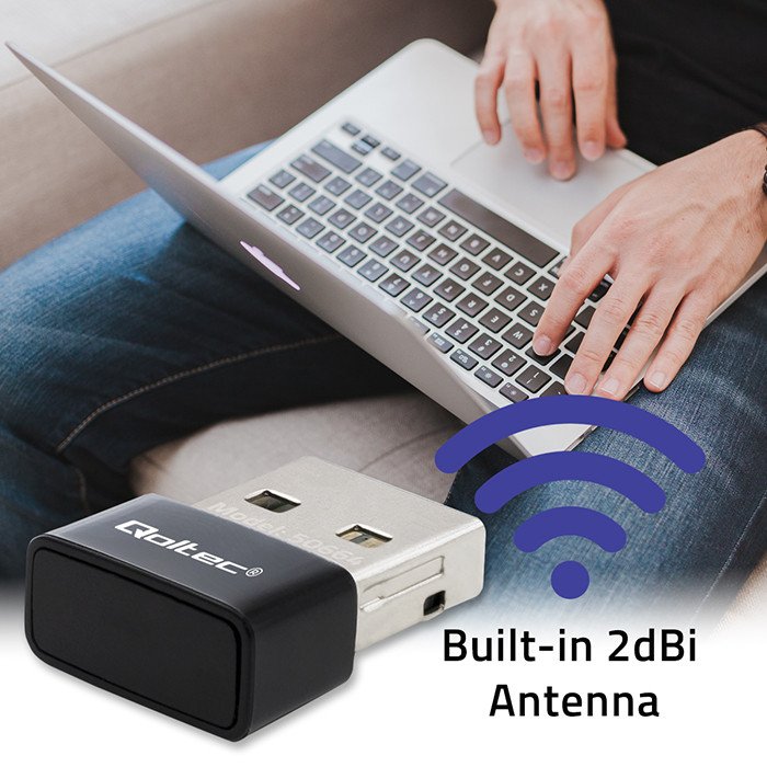 EAN 5901878506647 - Qoltec 50664 punto de acceso inalámbrico 650 Mbit/s Negro imagen 2