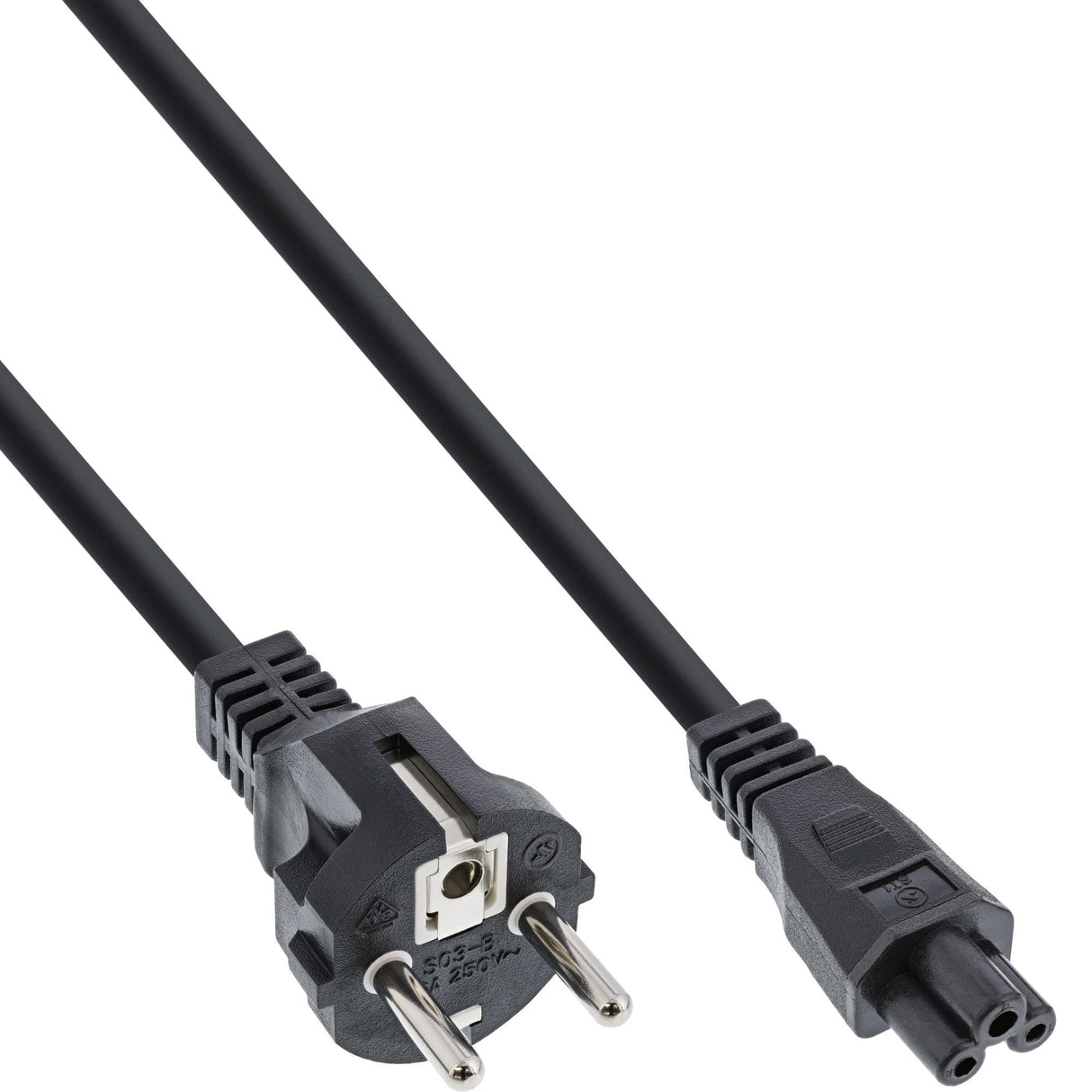 Cable De Alimentación Inline Tipo F A Enchufe De Portátil "Mikey Mouse" Negro 1,8 M