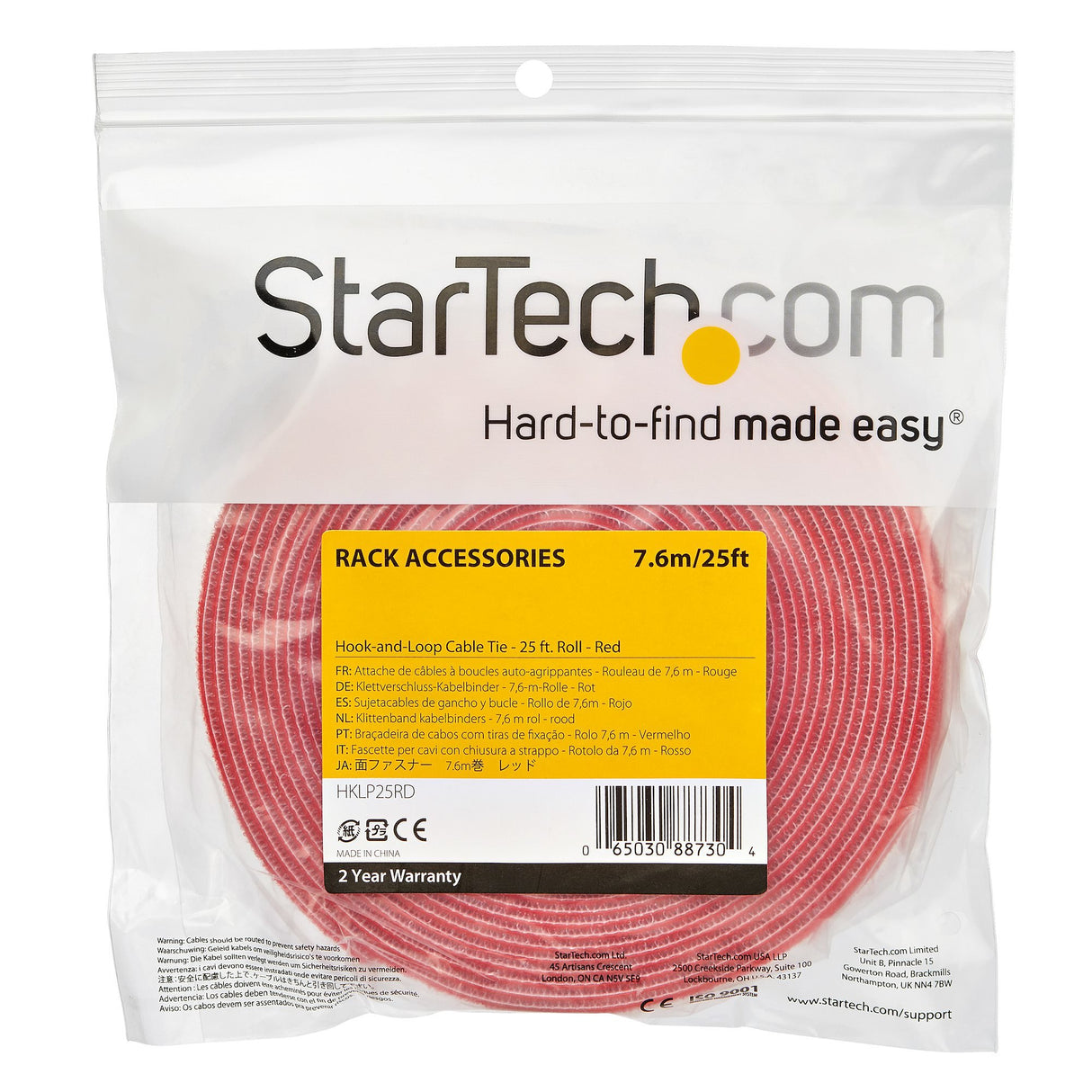 EAN 0065030887304 - StarTech.com HKLP25RD presilla Bridas adherentes para cables Nylon 1 pieza(s) imagen 4