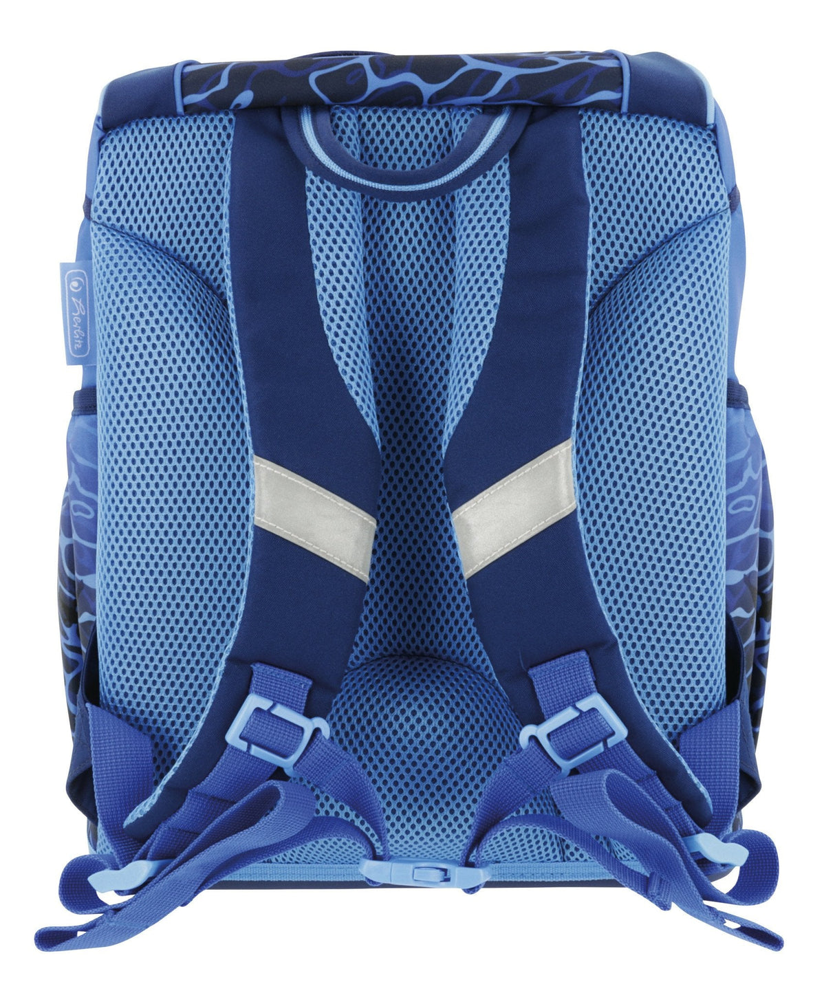 Mochila Escolar Herlitz Ultralight Azul, Estuche Estudiante Con 16 Piezas, Mocasines Ovalados, Bolsa De Deporte, 2 Aplicaciones 50046164