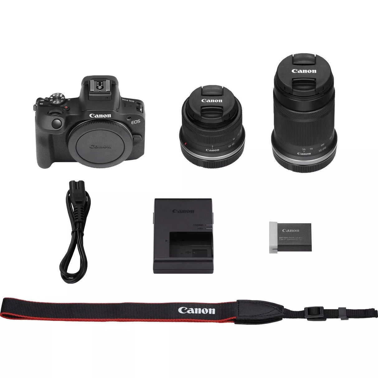 Camara Canon Eos R100 + Rf-S 18-45mm F4.5-6.3 Is Stm + Rf-S 55-200mm F5-7.1 Is Stm Kit Milc 24,1 Mp Cmos 6000 X 4000 Pixeles Negro