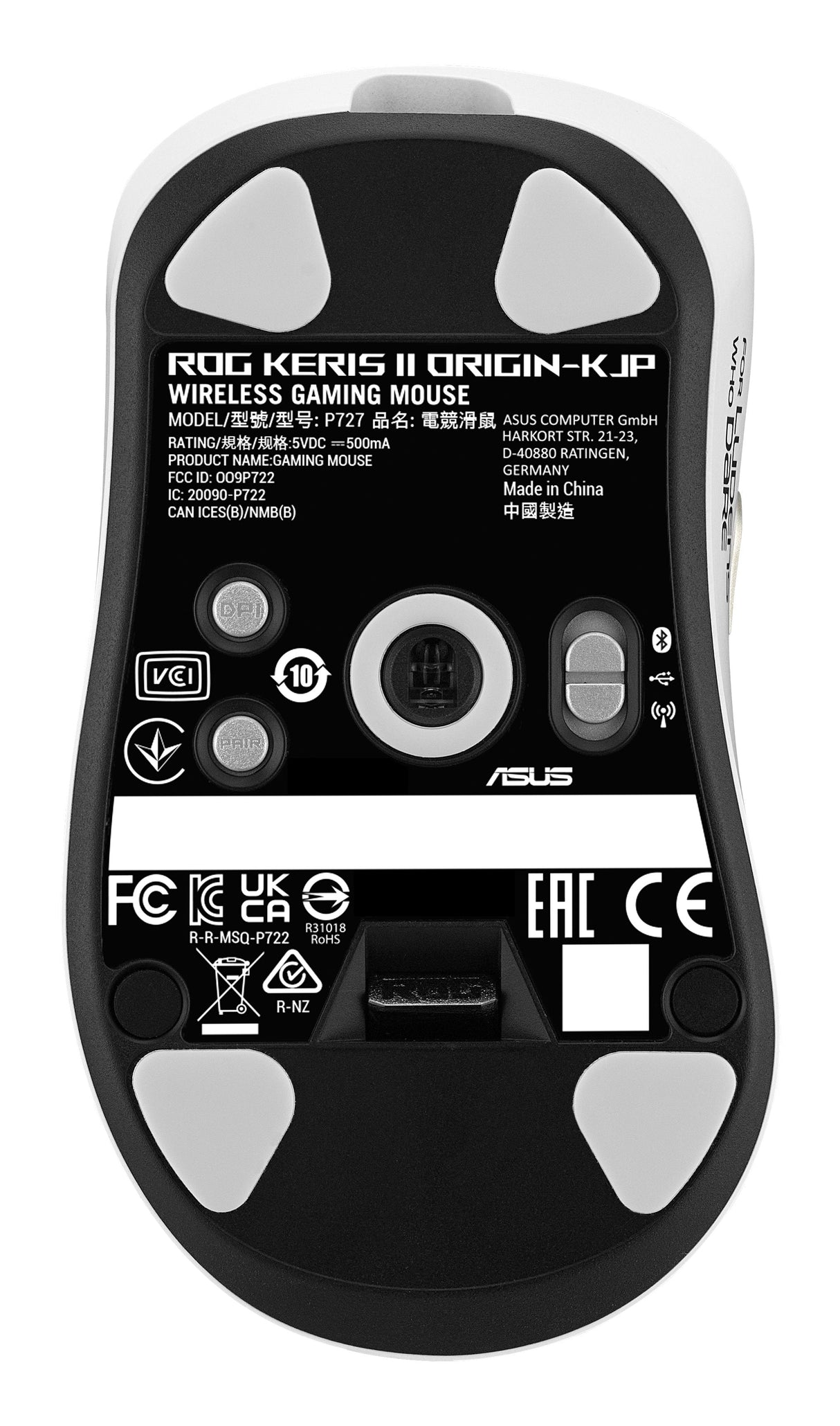 Raton Asus Inalambrico Gaming Rog Keris Ii Origin Kjp