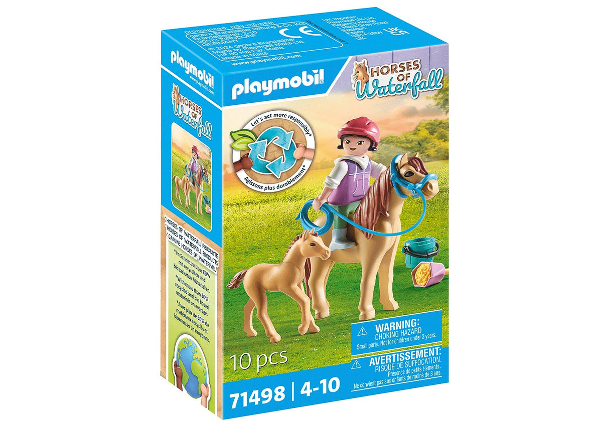 Playmobil 71498 Caballos De Cascada Niño Con Pony Y Potro