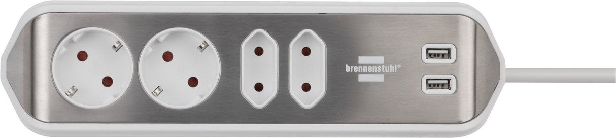 EAN 4007123668083 - Brennenstuhl 1153590420 base múltiple 2 m 4 salidas AC Interior Plata, Blanco imagen 12