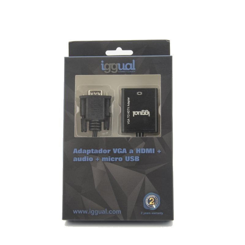 Iggual Adaptador Vga A Hdmi + Audio + Microusb
