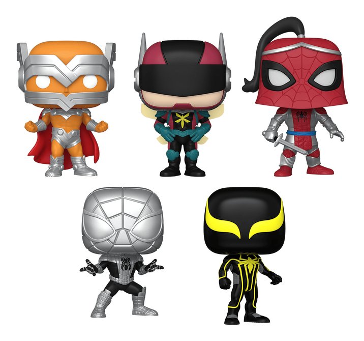 Blister 5 Figuras Pop Marvel Spiderman Exclusive