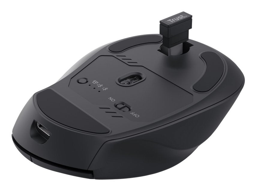 Mouse Trust Wireless Niven Bt/2.4ghz 7 Botones Silencioso 800-3200dpi Recargable Negro
