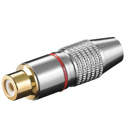 Conector Rca Hembra  Rojo Aereo Metal Oro