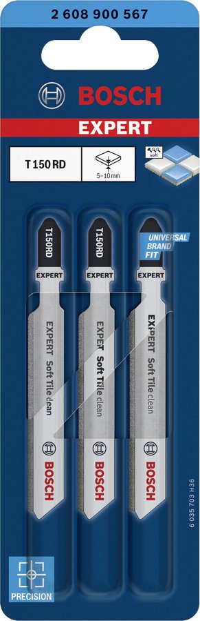 Bosch Hoja De Sierra De Calar Expert T 150 Rd '' Soft Tile Clean '', 3 Piezas 2608900567