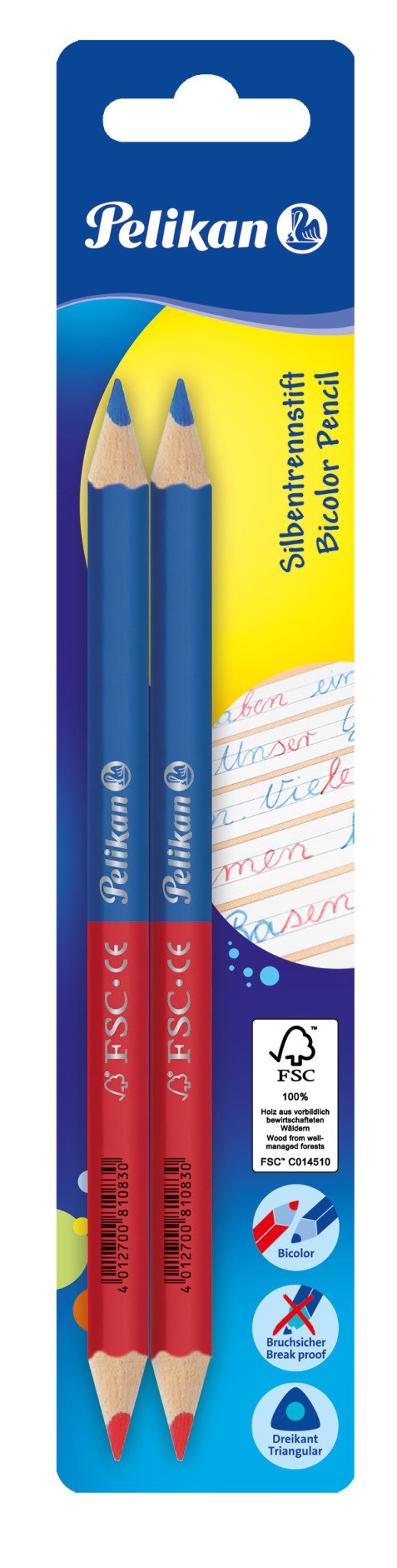 Lápices De Colores Pelikan Rojo Y Azul Triangular Grueso Fsc Blimer De 2