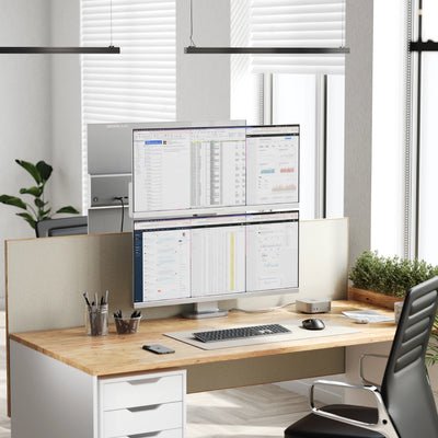 Alogic Elevate 34 Dual Vertical Monitor Stand Silver