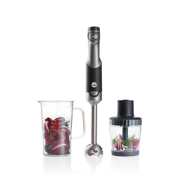 Wilfa Stabmixer Essential Power Sm-1000fp (Negro/Plata, 1.000 Watt, Mit Zerkleinerer) 603993