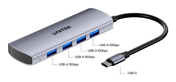 Unitek 4w1 Usb-C 10 Gbps 4x Usb-A