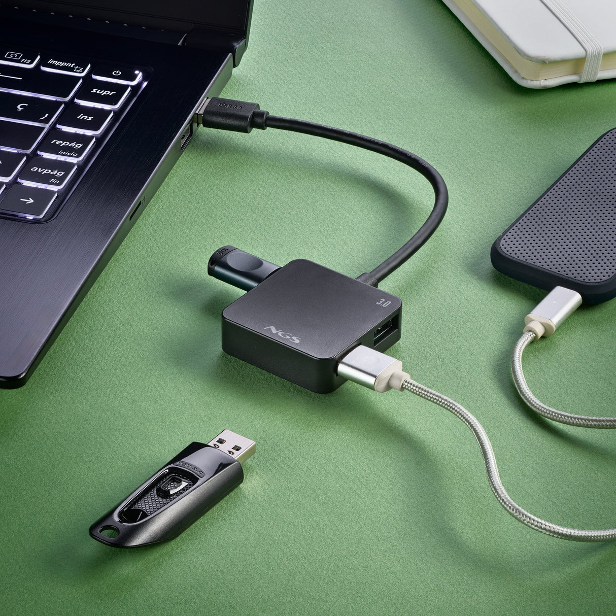 EAN 8435430626001 - NGS IHUB 3.0 TINY USB 3.2 Gen 1 (3.1 Gen 1) Type-A 5000 Mbit/s Negro imagen 6