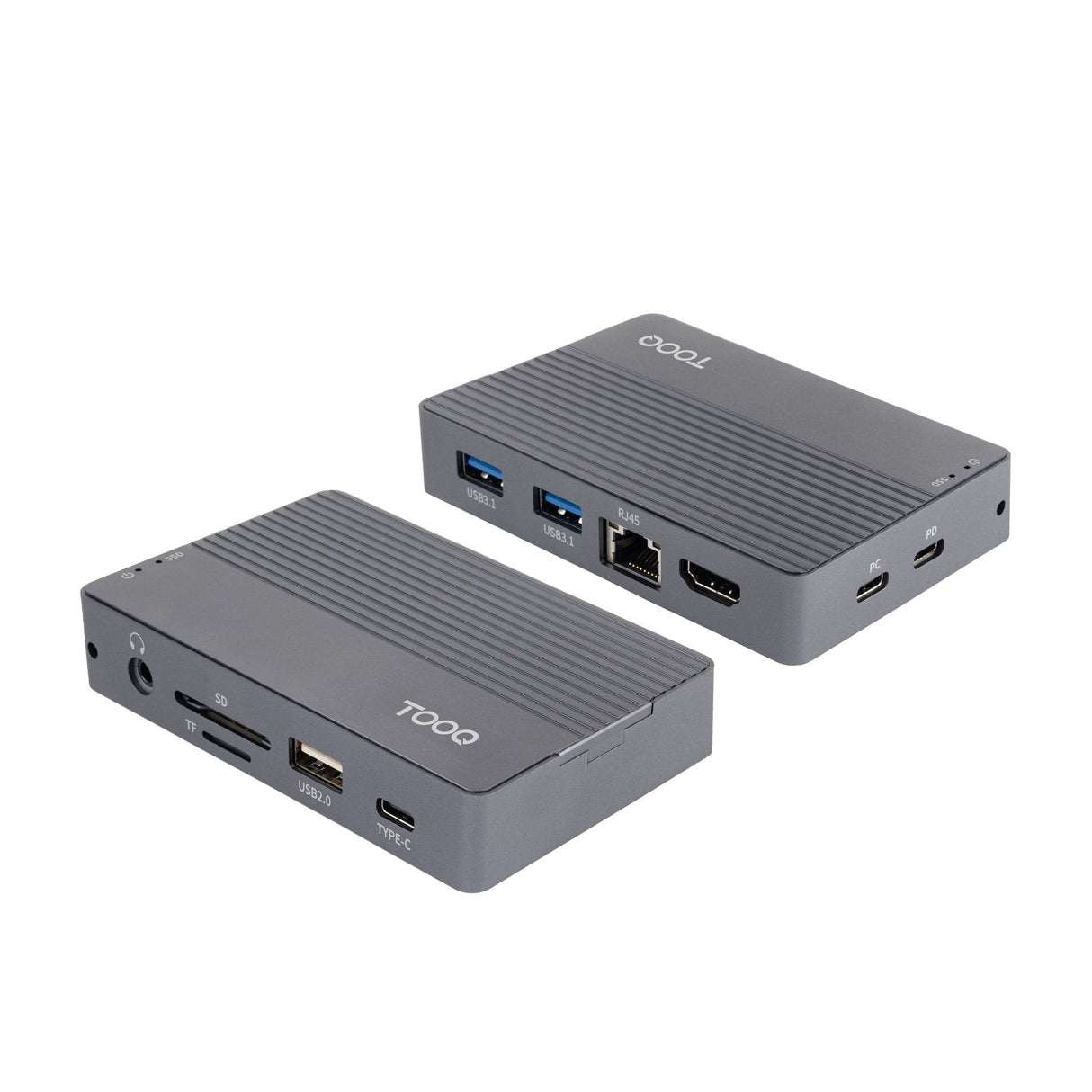 Docking Usb Tipo-C Tooq Tqe-2242g Ranura Ssd M.2 1xhdmi 1xrj45 1xusb 1xusb Tipo-C 1xlector Tarjetas 1x Jack 3.5 1xusb Tipo-C Pd
