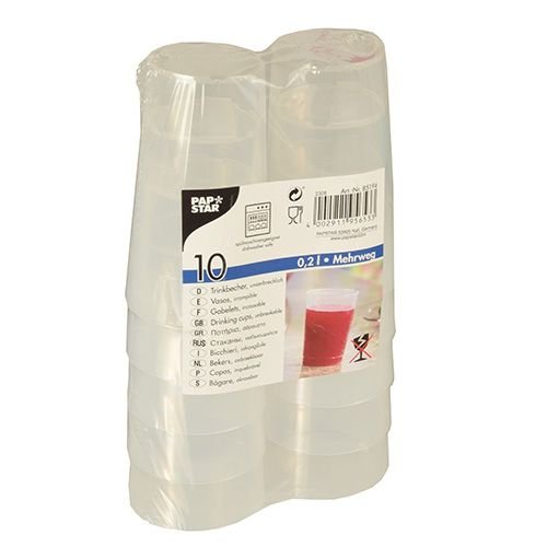 Papstar Mehrweg-Trinkbecher 6.5 Cm 0,2 L Transparente