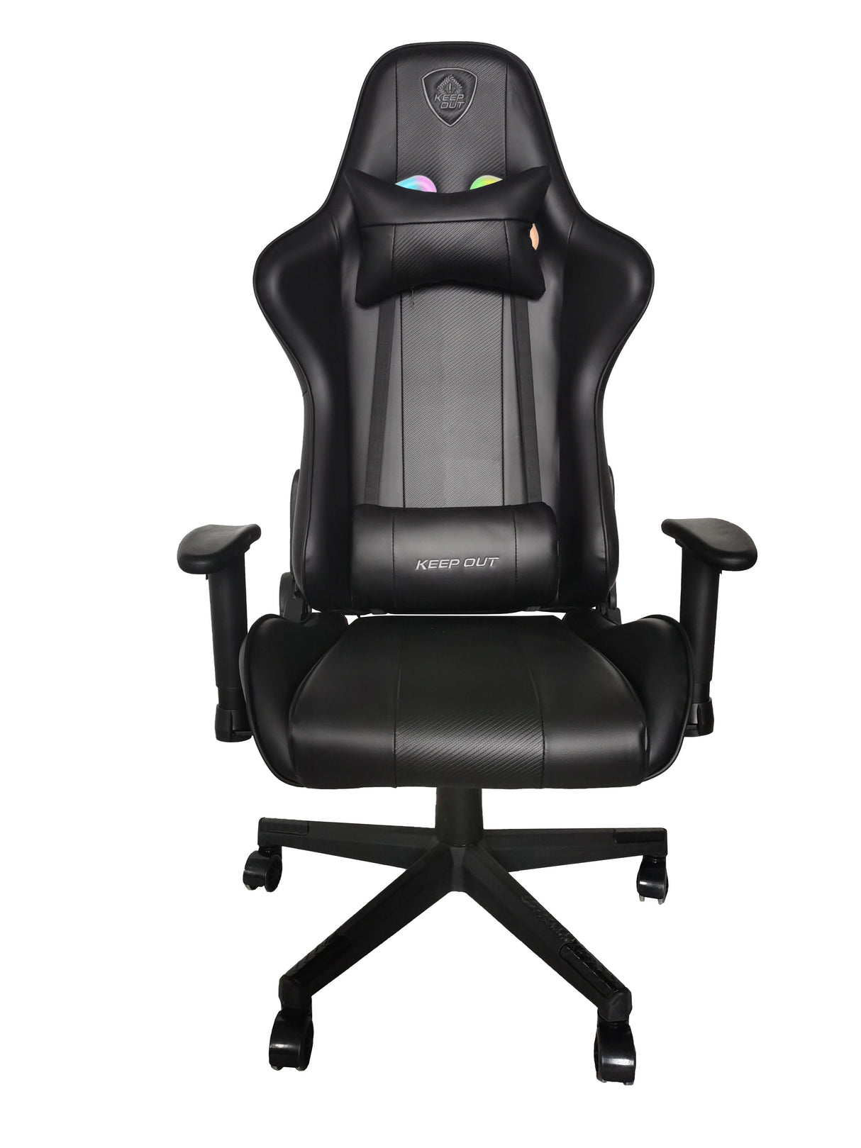 Silla Gaming Keepout Xspro-Racing Rgb Black Reposabrazos 2d/ Iluminacion Rgb Con Mando A Distancia/ Ruedas De Nylon/ Cojin Lumbar Y Cervical