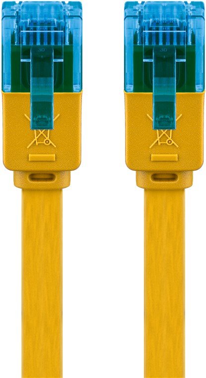 Cat 6a Flat-Patch Cable U/Utp, Yellow, 1 M - Copper