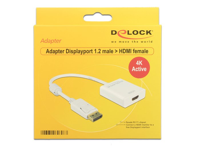 EAN 4043619626083 - DeLOCK 62608 adaptador de cable de vídeo 0,2 m DisplayPort HDMI tipo A (Estándar) Blanco imagen 1